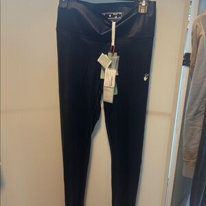 Off-White Black Athleisure Leggings with White Drawcord